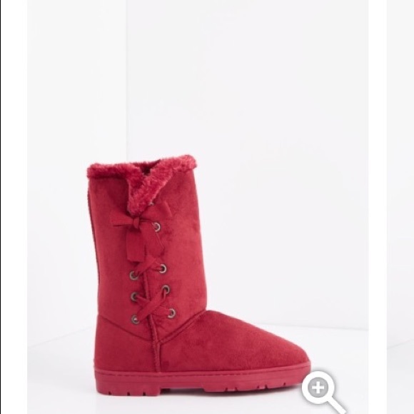 NEW! ☃️ LAST ONE! VEGAN SUEDE SHEARLING BOOTS 6/7 - Picture 2 of 6