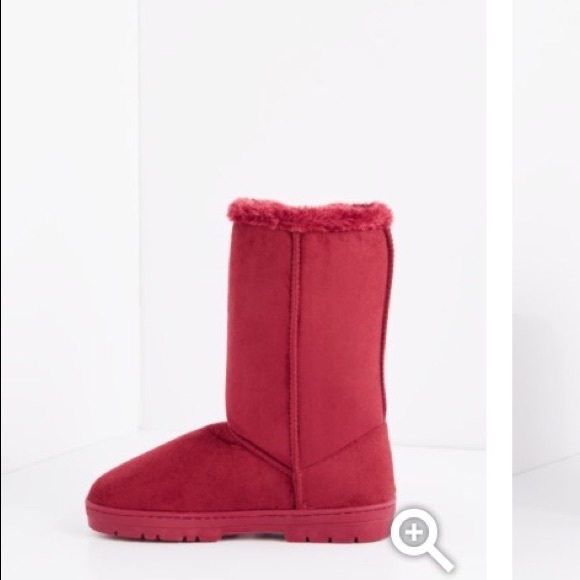 NEW! ☃️ LAST ONE! VEGAN SUEDE SHEARLING BOOTS 6/7 - Picture 3 of 6