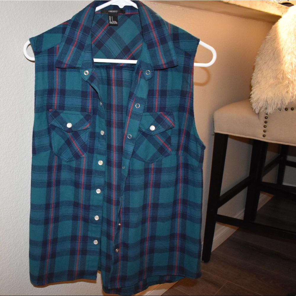 Plaid button up top!