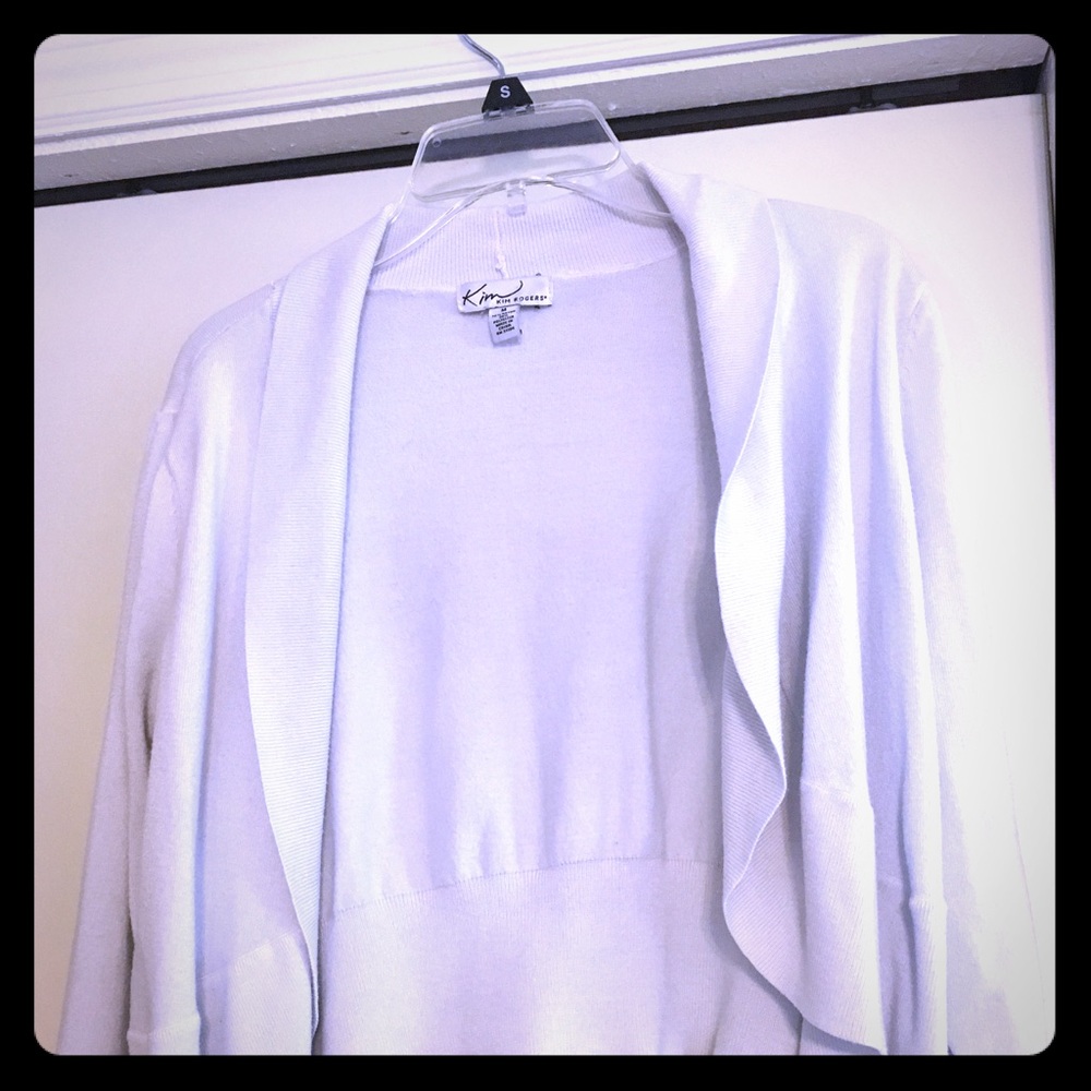 White cropped cardigan, size M.