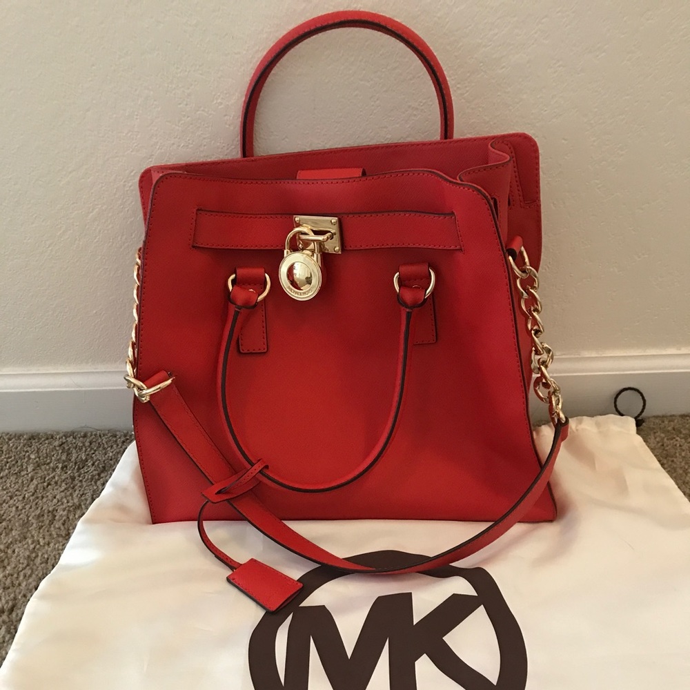 Michael Kors Orange Large Hamilton Bag