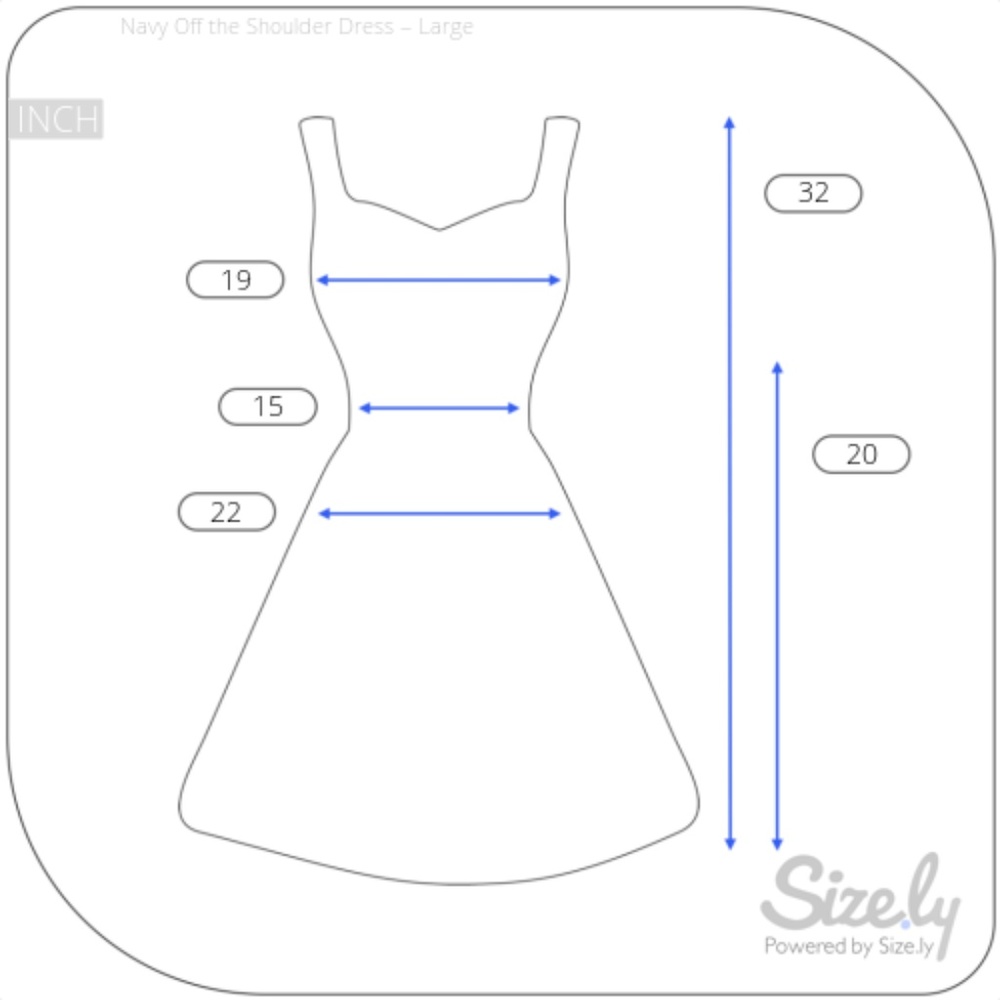 Navy Off The Shoulder Dress - Picture 2 of 3