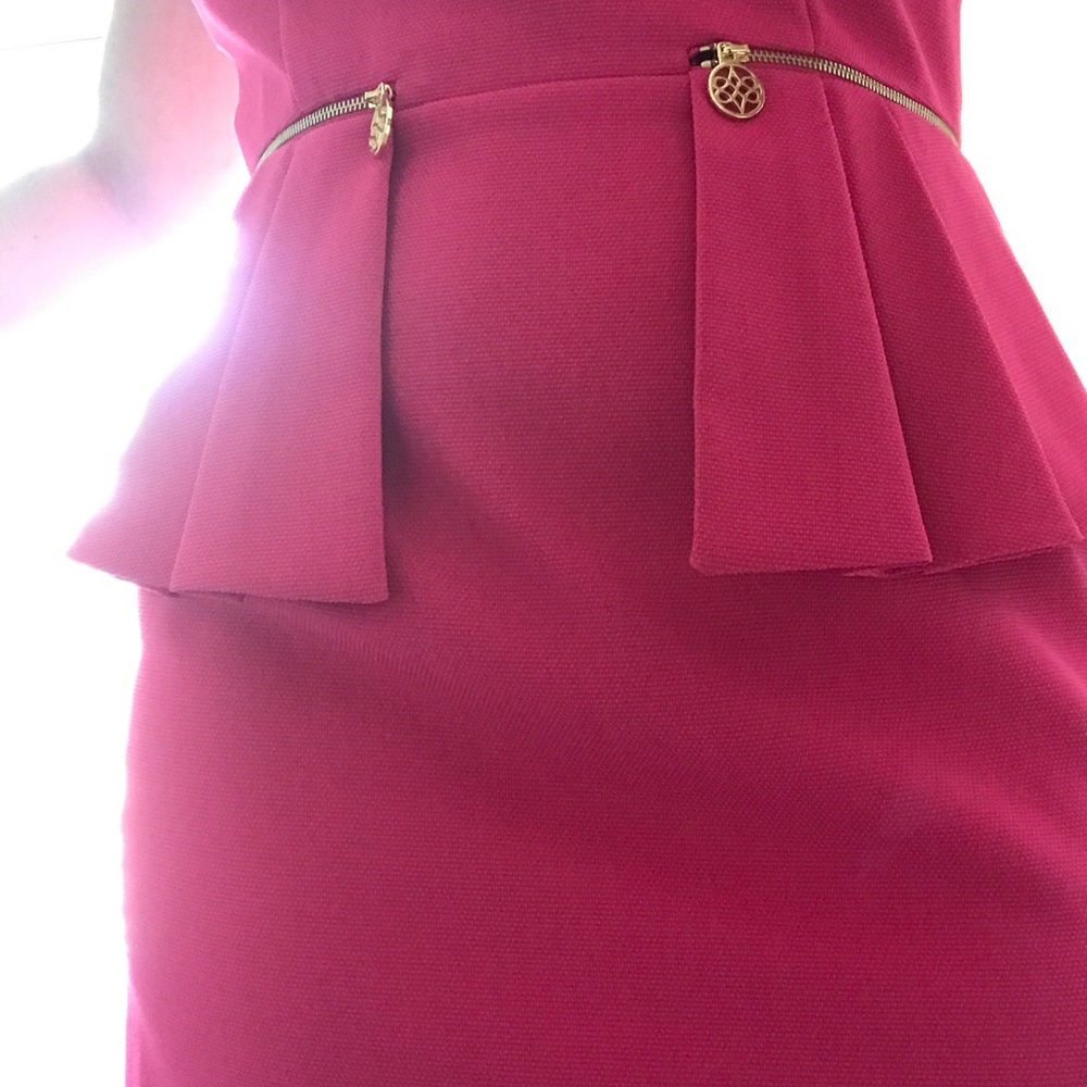 Antonio Melani Dress Peplum Dress Hot Pink Size 8