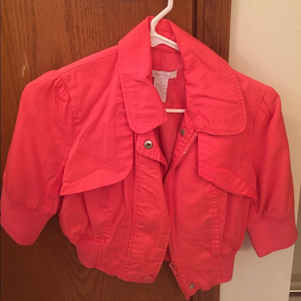 Coral Cropped Jacket