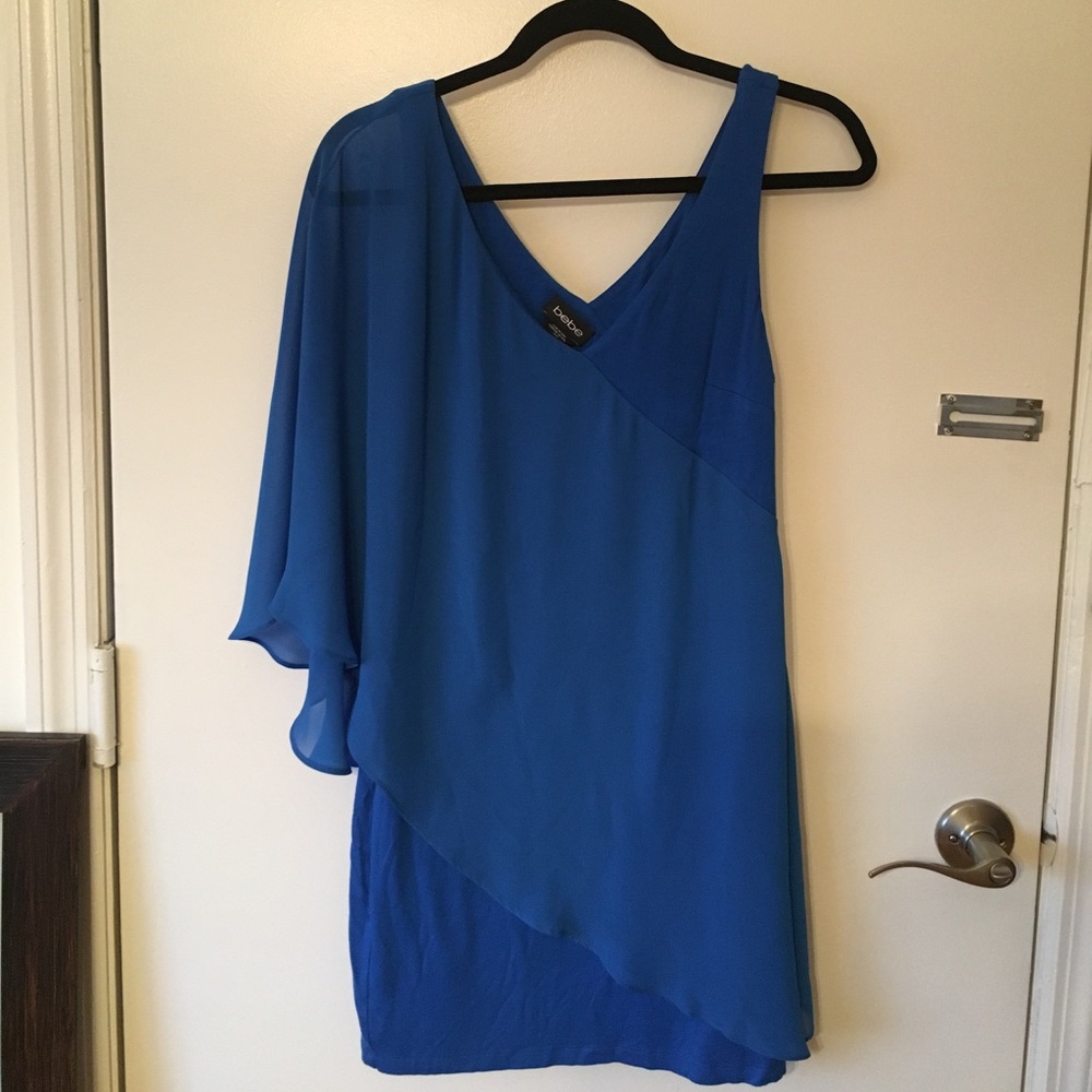 Blue v-neck dress