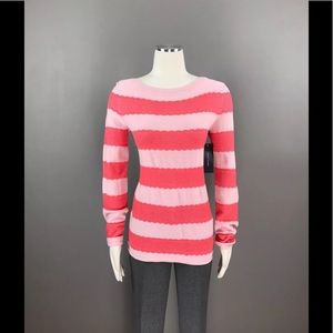 TOMMY HILFIGER Sweater Top Crochet Striped NEW
