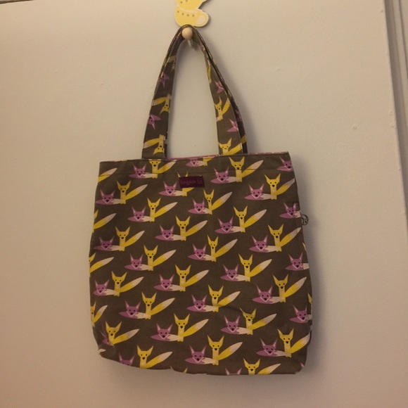 Bungalow 360 Bags - Bungalow 360 Vegan Fox Print Tote Bag Bungalow 360 Bags - Bungalow 360 Vegan Fox Print Tote Bag