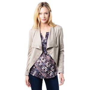 BB Dakota Katella Faux Suede Drape Front Jacket