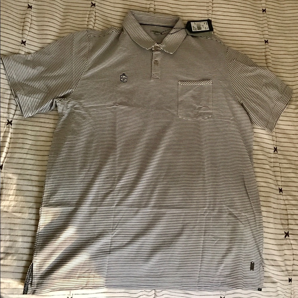 Ashworth Golf Striped Polo Shirt