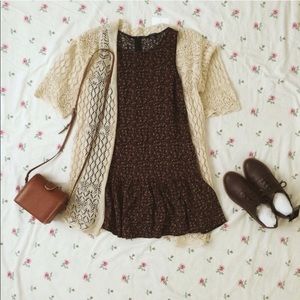 Brown Floral Dress