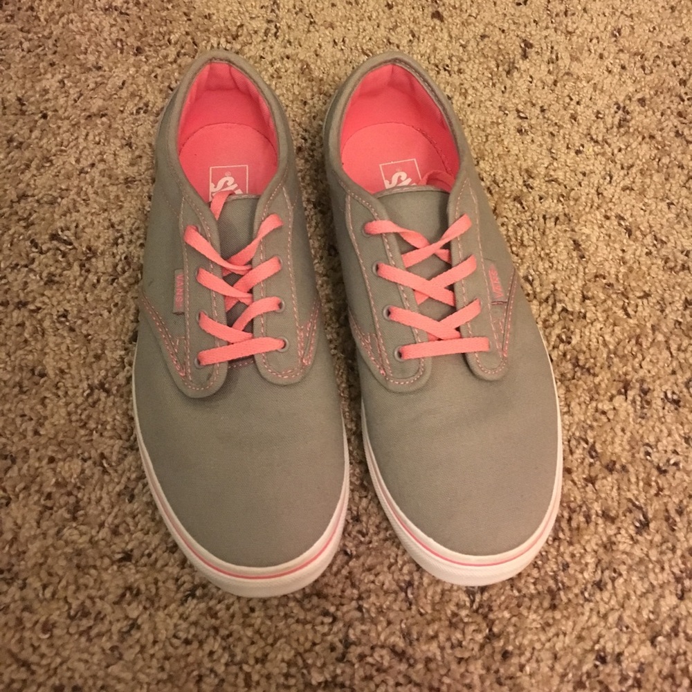 Grey and pink vans