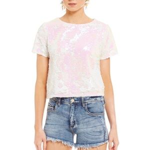 Chelsea & Violet Flip Sequin Top NWT Small