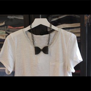 Bronze Chain Metal Bow Tie Necklace - Handmade