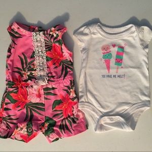 Hawaiian tropical outfit and bonus onesie