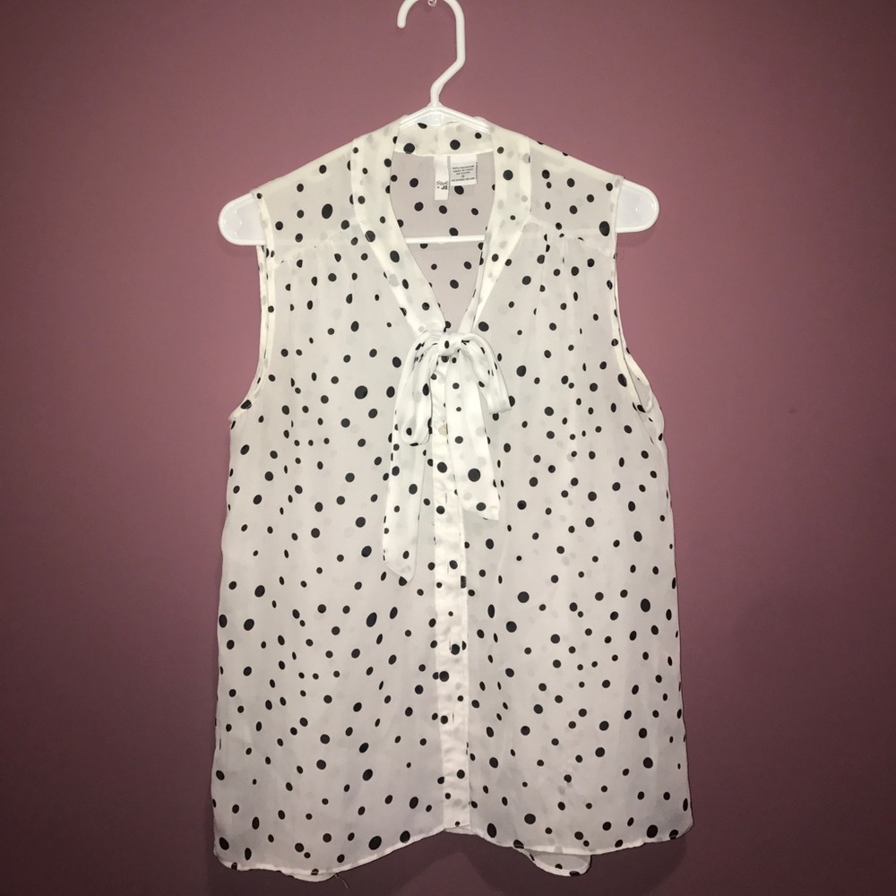 Black&White Mesh Tank Blouse