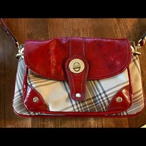 Brown/red plaid London Fog handbag