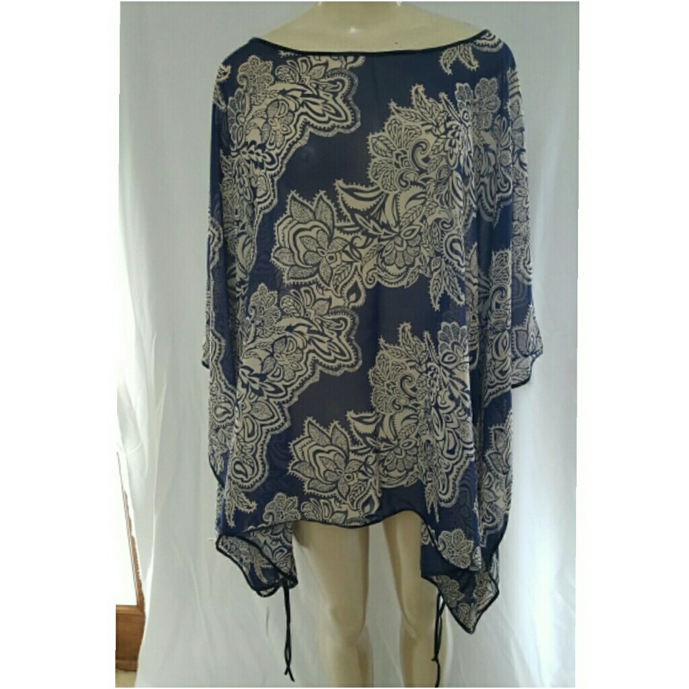 New Blue Beige top tunic blouse blouson