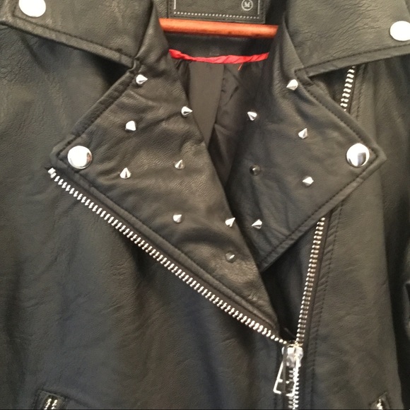 Moto Jacket Studs/Roses NEW!!🍁SZ Lrg - Picture 5 of 6