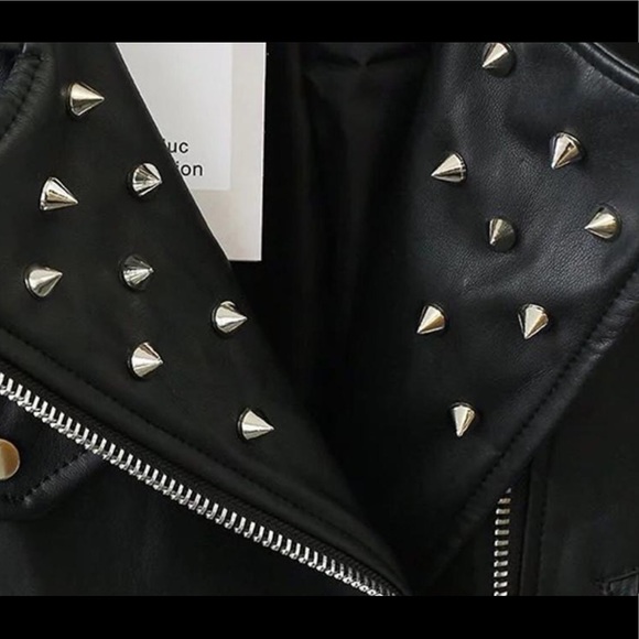 Moto Jacket Studs/Roses NEW!!🍁SZ Lrg - Picture 6 of 6