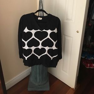 Kate spade hearts black and white sweater