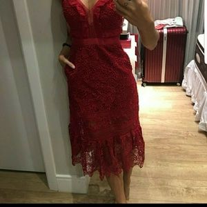 Red lace stunning Self Portrait dress Red lace stunning Self Portrait dress