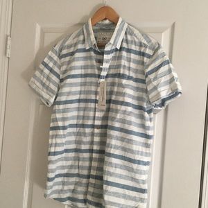 Striped light weight button up