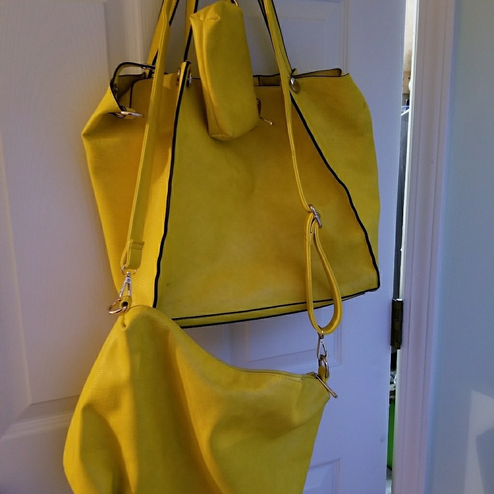 Bright Yellow Nested Tote