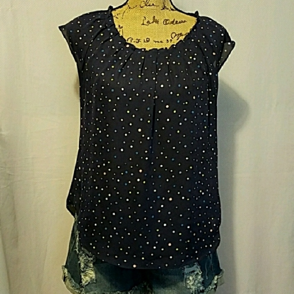 LC LAUREN CONRAD POLKA DOT TOP