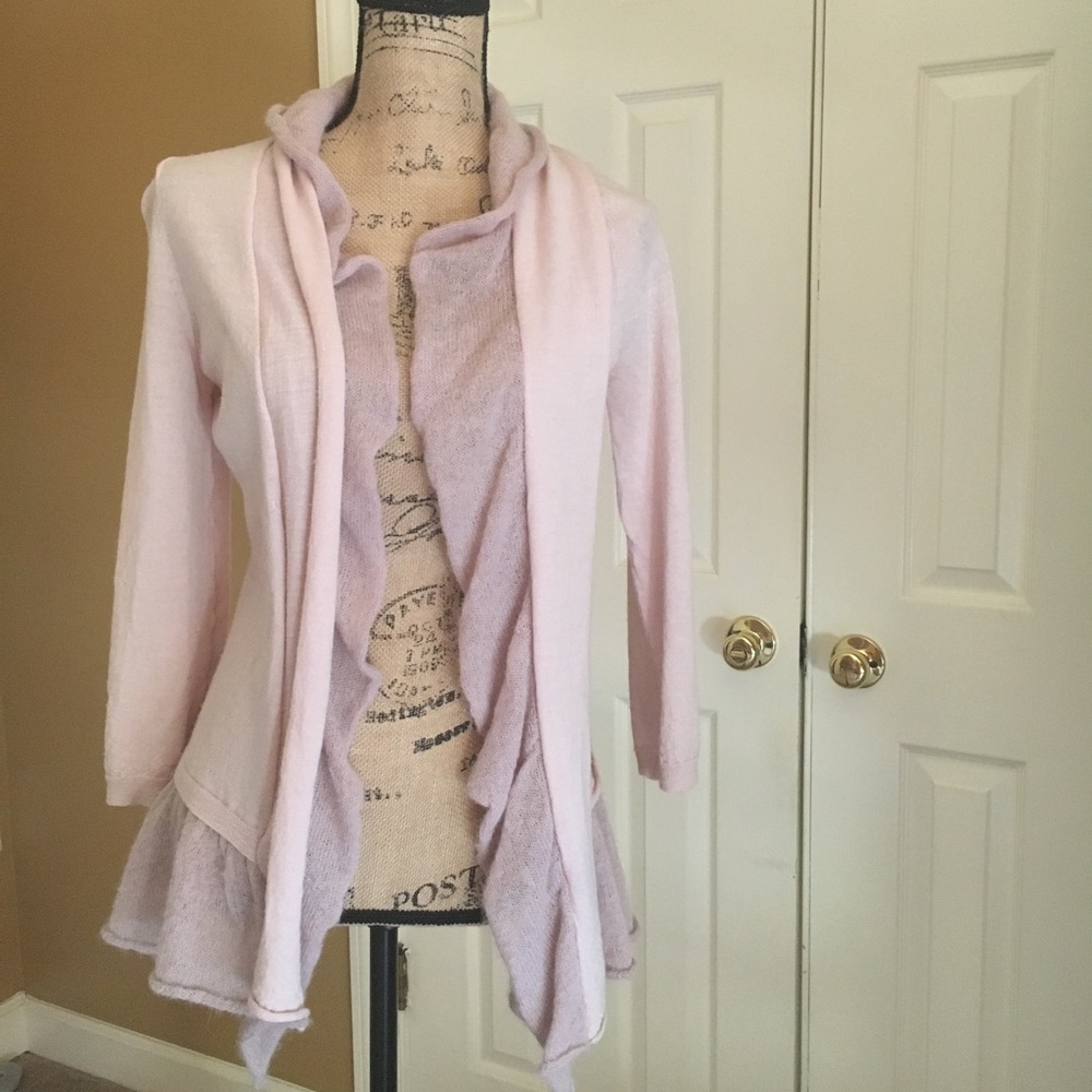Anthropologie Ruffled Cardigan size S/P