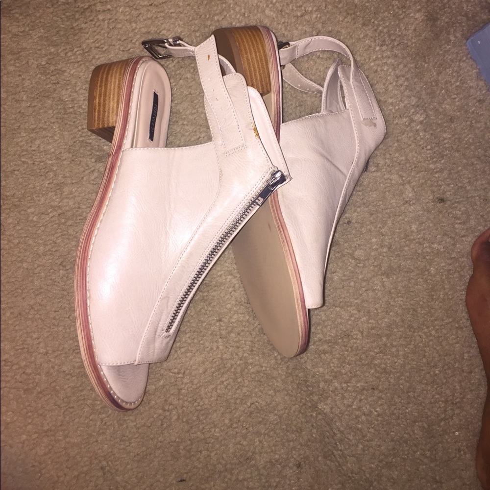 Cream open toe bootie ! Size 8.5