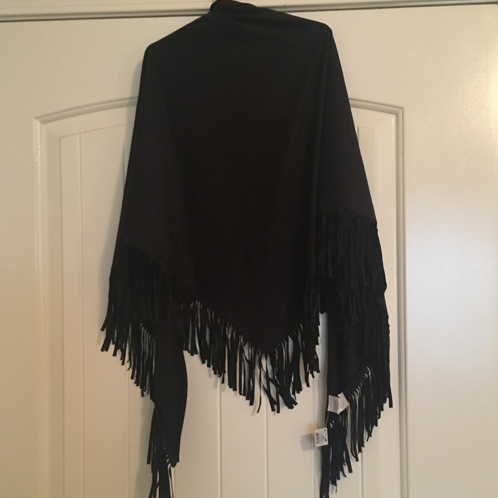 Faux Suede Fringe Scarf