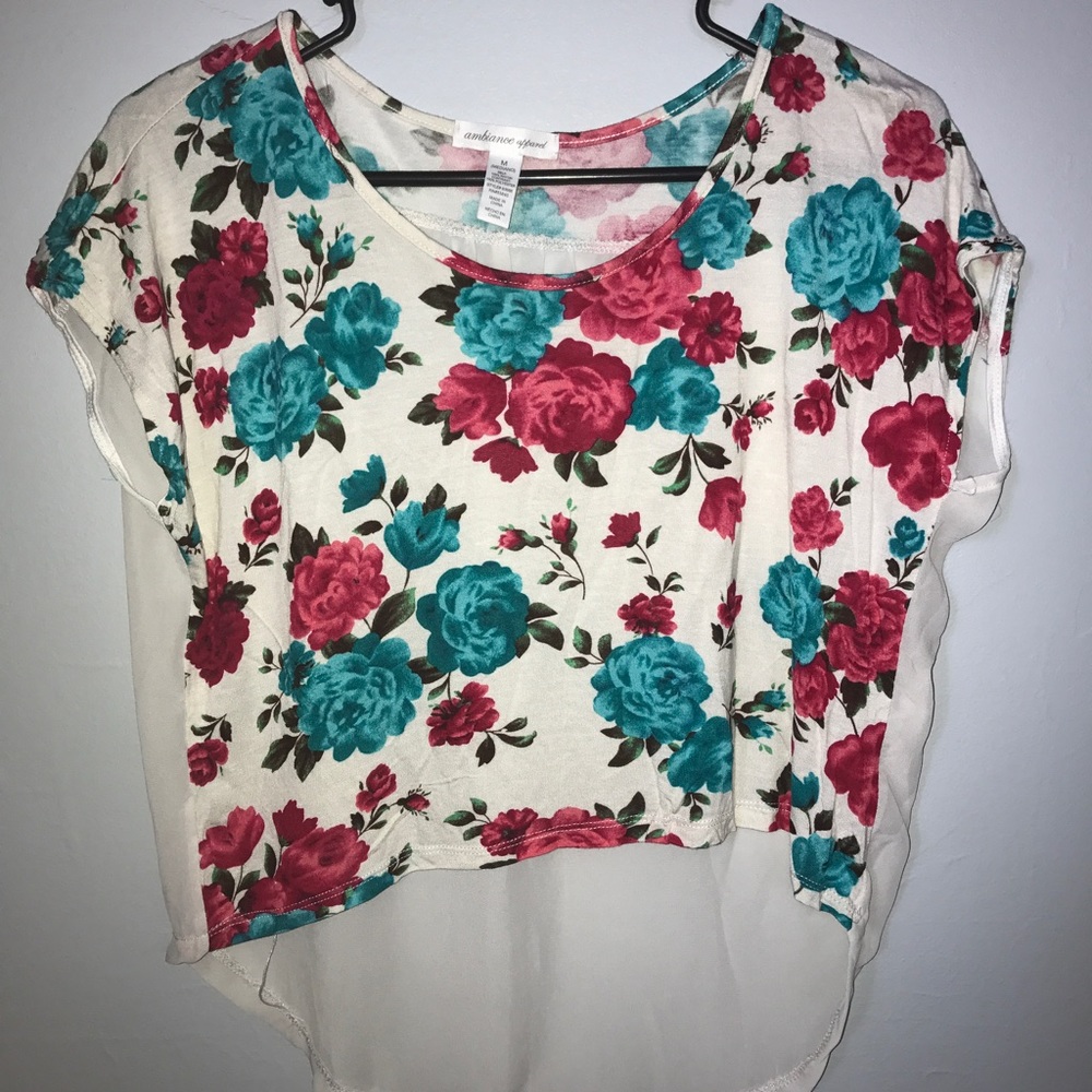 High Low Floral Top 🌹💙