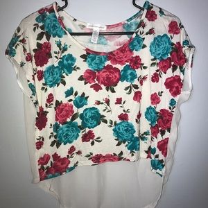 High Low Floral Top 🌹💙