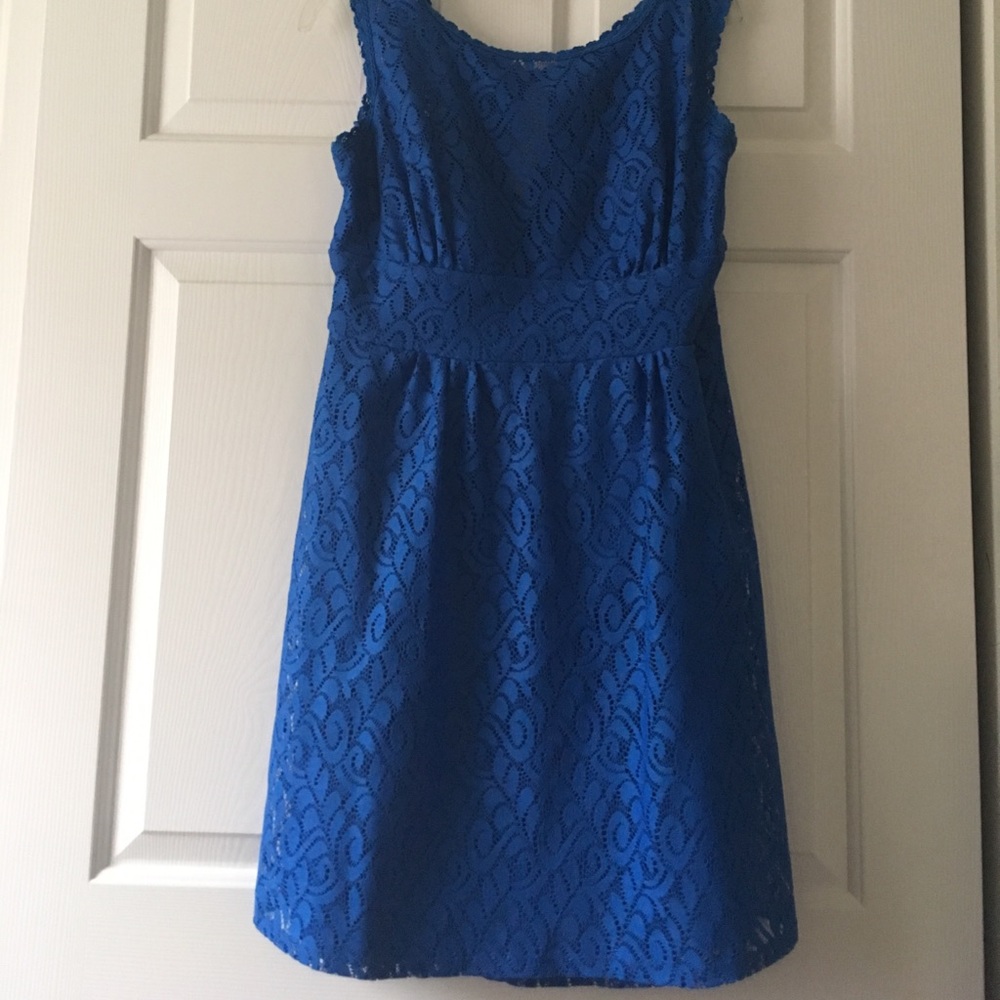 Blue lace dress
