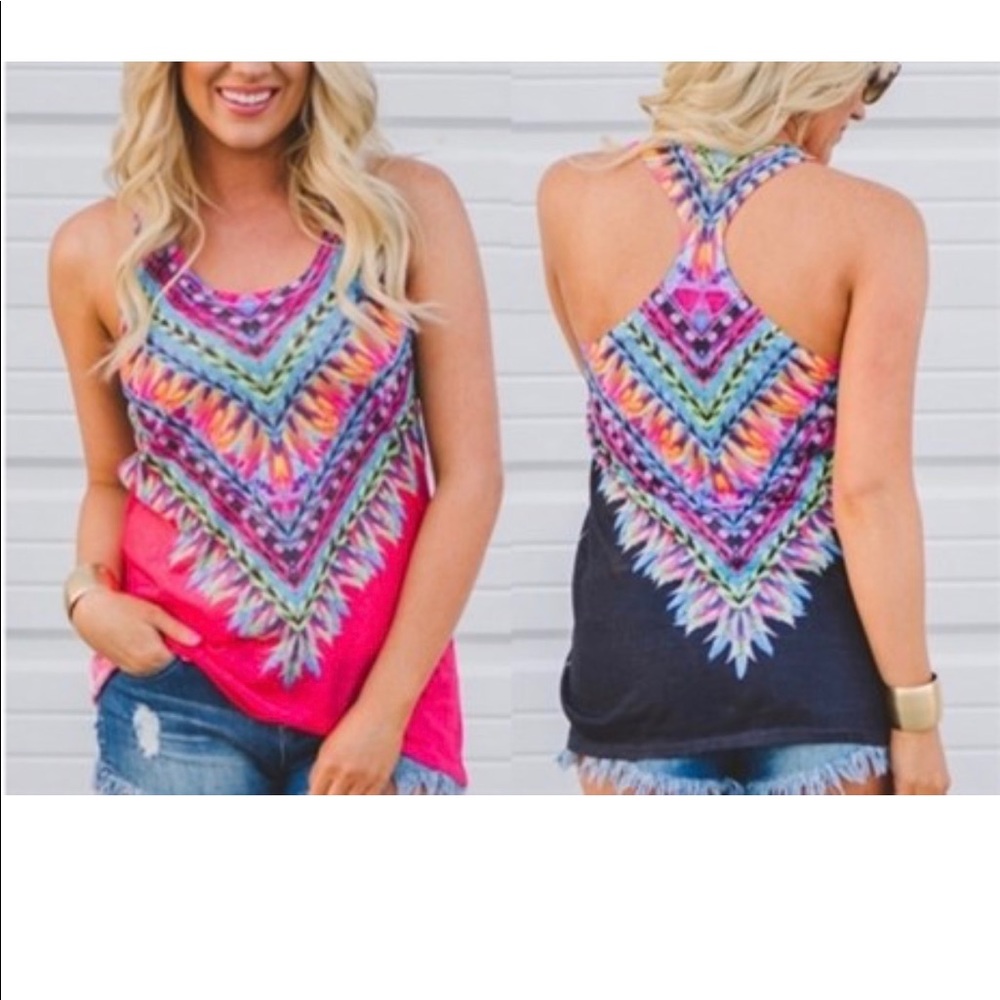 NWOT Tribal print racerback tank