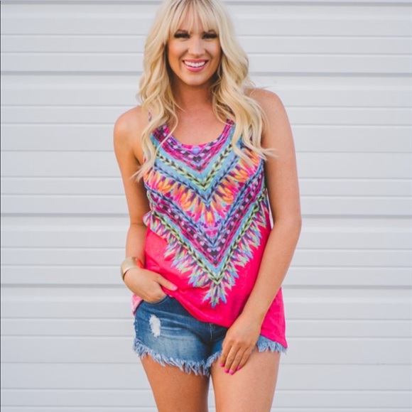 NWOT Tribal print racerback tank - Picture 2 of 4