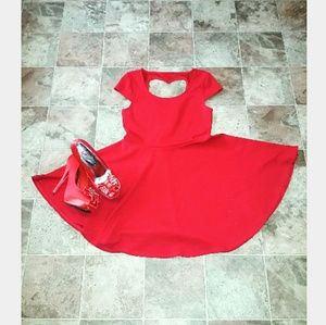 Super Cute Red Cut Out Heart Dress!