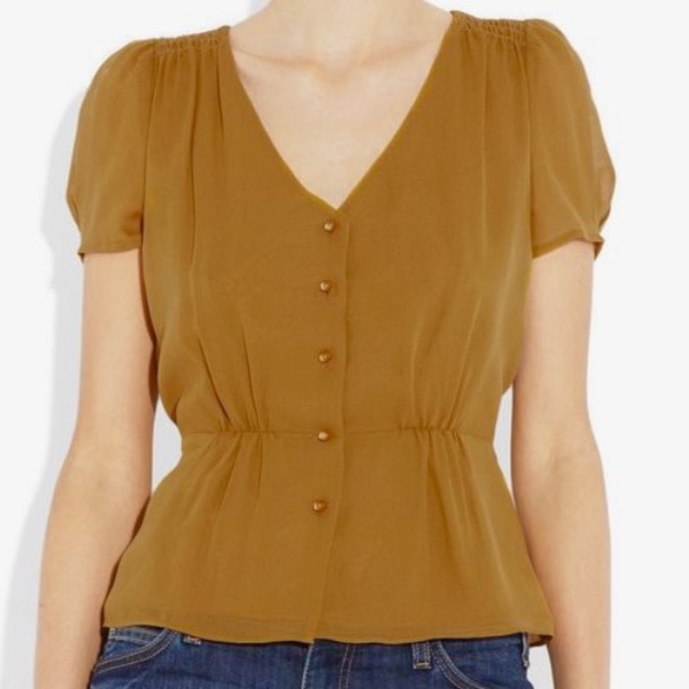 J. Crew button up peplum mustard Top New medium