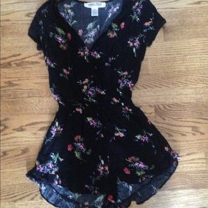 Mimi Chica Black Floral Romper
