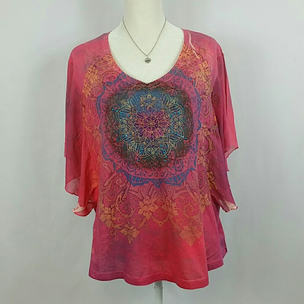 Westbound Woman top with butterfly sleeves
