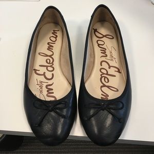 Sam Edelman black leather flats! Like new!