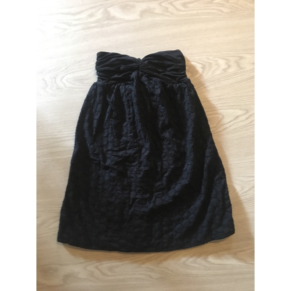 Black strapless summer dress