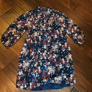 Red Camel 3/4 sleeve blue floral dress