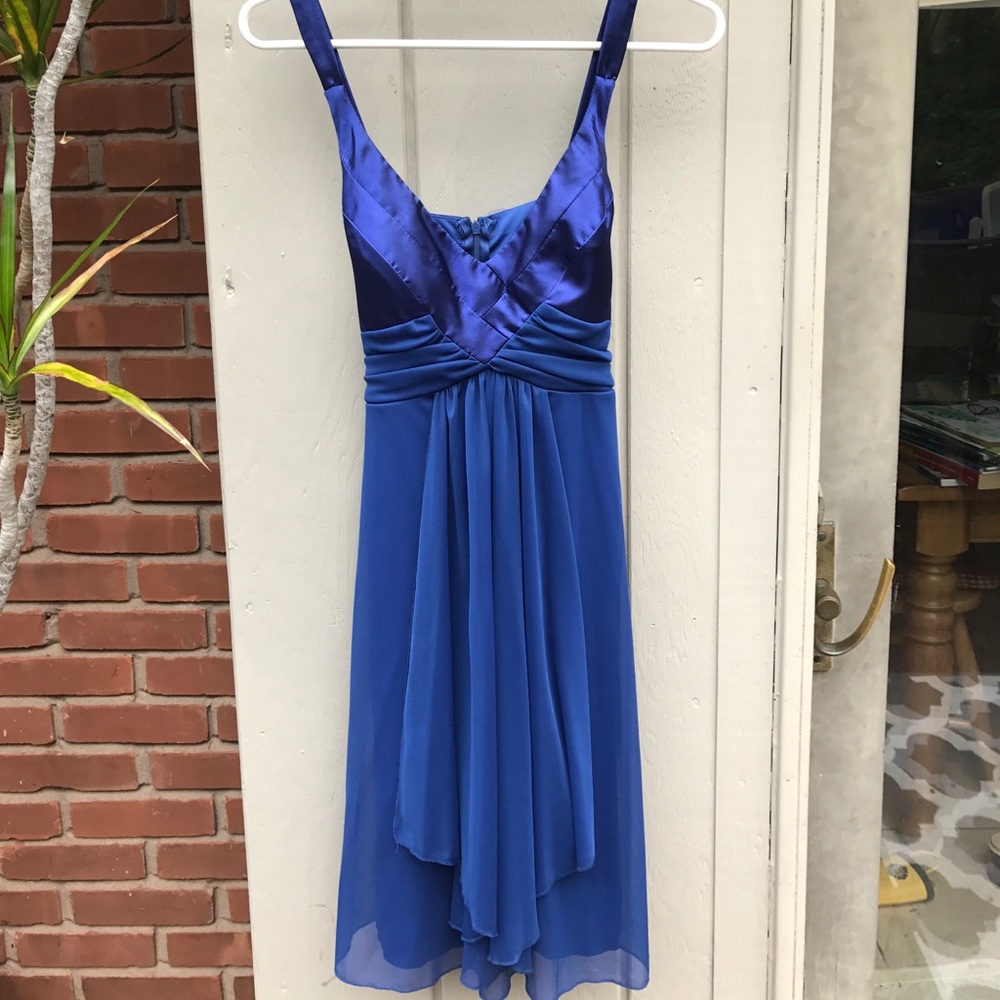 B. Darlin blue chiffon dress