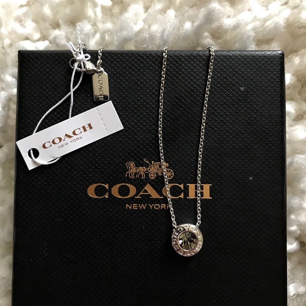NWT COACH Silver Stand Necklace