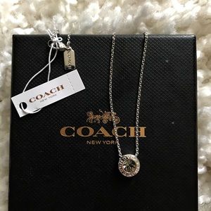 NWT COACH Silver Stand Necklace