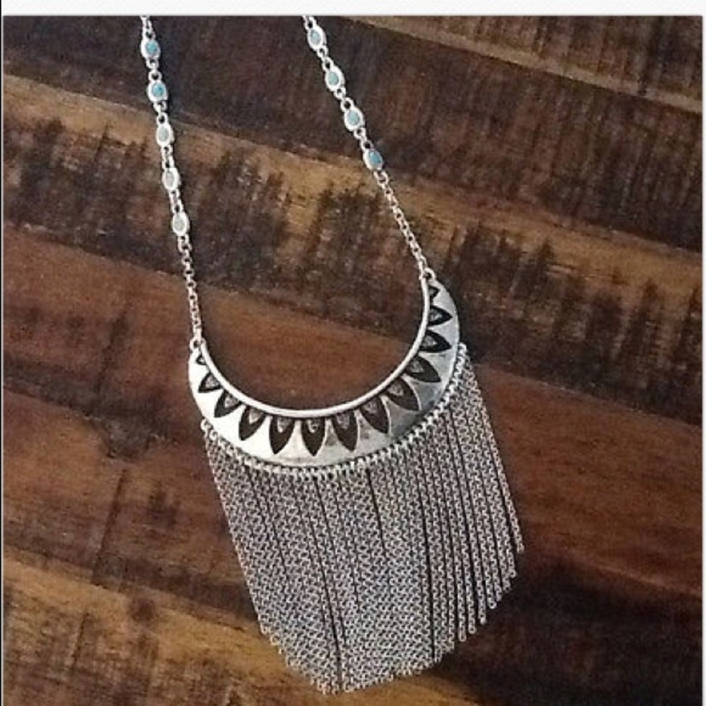 Lucky Brand Silver Fringe Necklace