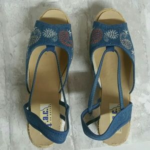 Sale! Embroidered Denim Sandals