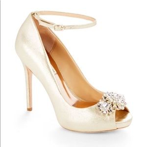 Badgley Mischka Dallas Ankle-Strap Peep Toe Pumps