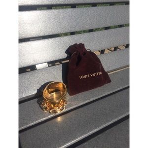 Louis Vuitton Gold Lock Me Manchette Metal Cuff Louis Vuitton Gold Lock Me Manchette Metal Cuff